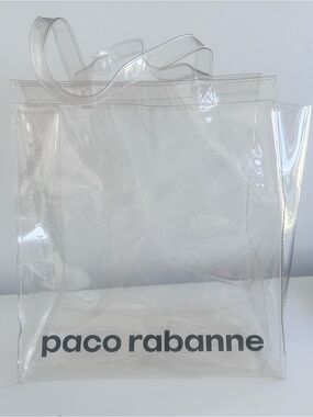 Paco Rabanne shoulder bag clear plastic bag XL travel bag, beach bag, storage